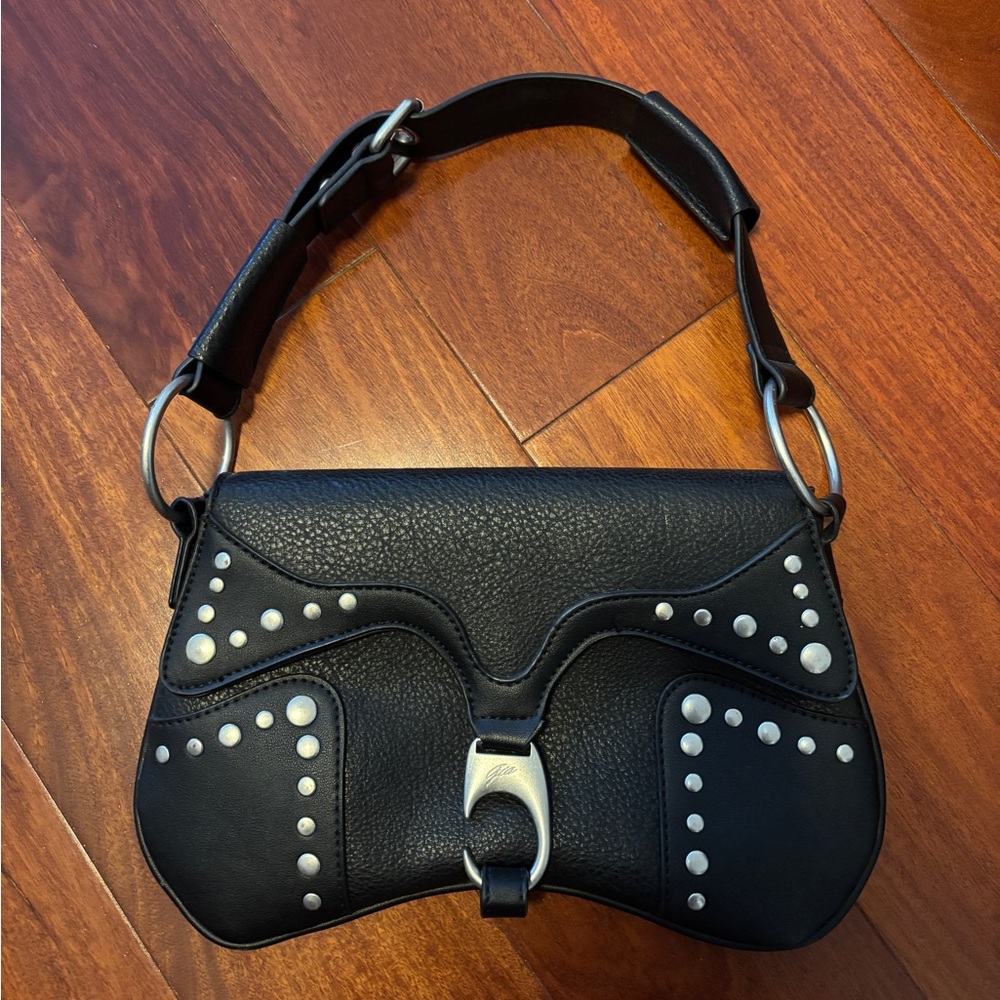I.AM.GIA Black Studded Shoulder Bag